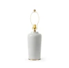 Villa & House - Draper Lamp with 17" White Linen Shade - Graphite Glow