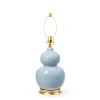 Villa & House - Jade Porcelain Lamp with 17" White Linen Shade - Periwinkle Blue