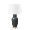 Villa & House - Kylie Lamp with 17" White Linen Shade - Stormy Gray