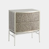 Global Views Crinkle Bedside Chest - Nickel/Antique Nickel