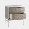 Global Views Crinkle Bedside Chest - Nickel/Antique Nickel