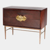 Global Views Galapagos Two-Drawer Chest - Carved Mango Wood & Brass