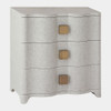Global Views Toile Linen Bedside Chest - Belgian Linen & White Oak