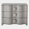 Global Views Toile Linen Chest - Gray Belgian Linen & Antique Nickel