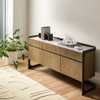 Global Views Element Media Cabinet - American Oak & Spanish Marble