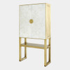 Global Views Gypsum Bar Cabinet - Selenite & Brass