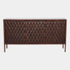 Global Views Kerf Cabinet - Carved Mango Wood in Walnut Finish