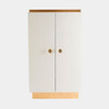 Global Views London Tall Cabinet - White Lacquer & Gold Leaf