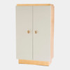 Global Views London Tall Cabinet - White Lacquer & Gold Leaf