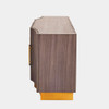 Global Views Mayfair Cabinet - Gray Stained Walnut & Brass