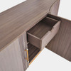 Global Views Mayfair Cabinet - Gray Stained Walnut & Brass