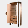 Global Views Yasbeck Framed Tall Cabinet - Brass & White Oak