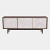 Global Views Ostara Media Cabinet - Black Cerused Oak & Eggshell