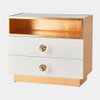 Global Views London Nightstand - White Lacquer & Gold Leaf