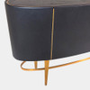 Global Views Ellipse Sideboard - Ebony, Black Leather & Gold Iron