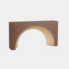 Global Views Arches Console Table - Nutmeg Mahogany & Champagne Gold Leaf