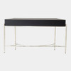 Global Views Breakfront Console Table - Black Oak & Nickel
