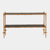 Global Views Cesello Gold Chiseled Console Table - Black Granite