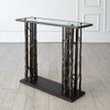 Global Views Grove Console Table - Bronze Cast Iron & Flamed Granite