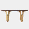 Global Views Layered Deco Console Table - Antique Brass & Black Granite