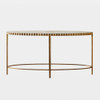 Global Views Liberty Console Table - Vintage Brass & Calacatta Gold Marble 