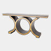 Global Views Link Console Table - Black Lacquer & Gold Leaf