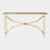 Global Views Love Knot Console Table - Gold Leaf & Black Marble