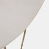 Global Views Meng Demi Console Table - Brass & White Marble