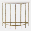 Global Views Meng Demi Console Table - Brass & White Marble