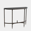 Global Views Ronin Fluted Iron Console Table - Black Granite