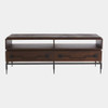 Global Views Scratch Console Cabinet - Brown & Black Mango Wood