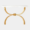 Global Views Teton Console Table - Gold Leaf & White Marble