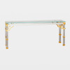 Global Views Tri-Column Console Table - Brass & Glass