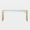 Global Views Tri-Column Console Table - Brass & Glass