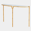 Global Views Usain Console Table - Gold & White Marble
