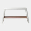 Global Views Eddy Console Table - White Resin & Walnut
