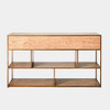 Global Views Mack Console Table - Oak & Antique Brass