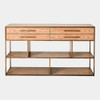 Global Views Mack Console Table - Oak & Antique Brass