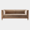 Global Views Arc Sofa - Mink Velvet & Oak