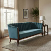 Global Views Connor Channel Back Sofa - Dragonfly Blue Velvet