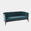 Global Views Connor Channel Back Sofa - Dragonfly Blue Velvet