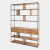Global Views Mack Etagere - Oak & Antique Brass