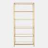 Global Views Stud Etagere - Gold Leaf & Glass