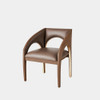 Global Views Arches Dining Chair - Nutmeg Leather & Champagne