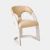 Global Views Delia Dining Chair - White Burl & Beige Leather