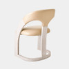 Global Views Delia Dining Chair - White Burl & Beige Leather