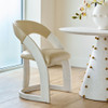 Global Views Delia Dining Chair - White Burl & Beige Leather