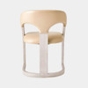 Global Views Delia Dining Chair - White Burl & Beige Leather