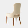 Global Views Nola Dining Chair - Ivory Leather & Light Oak