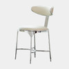 Global Views Panoplia Dining Chair - Ivory Leather & Stainless Steel